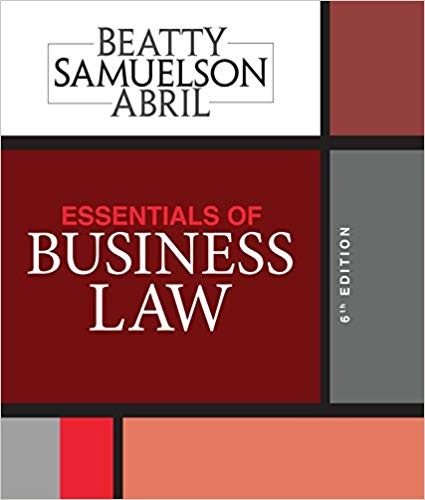 Essentials of Business Law 6th by Jeffrey F Beatty
