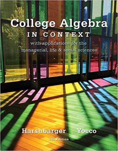 College Algebra In Context 4Th