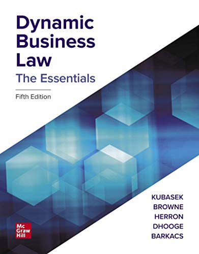 Dynamic Business Law The Essentials 5th by Nancy Kubasek ltbrgt