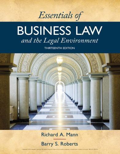 Essentials Of Business Law And The Legal Environment 13Th