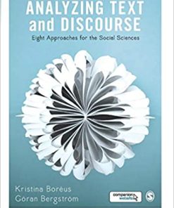 Analyzing Text And Discourse Eight Approaches For The Social Sciences