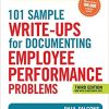 101 Sample Write Ups For Documenting Employee Performance Problems 3Rd