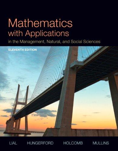 Mathematics With Applications In The Management Natural And Social Sciences 11Th