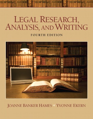 Legal Research Analysis and Writing 4th