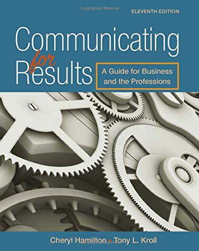 Communicating for Results A Guide for Business and the Professions