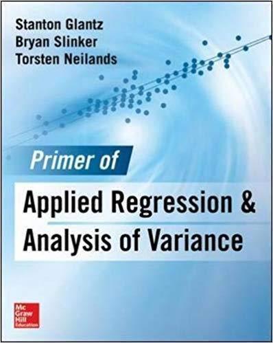 Primer Of Applied Regression Analysis Of Variance 3Rd